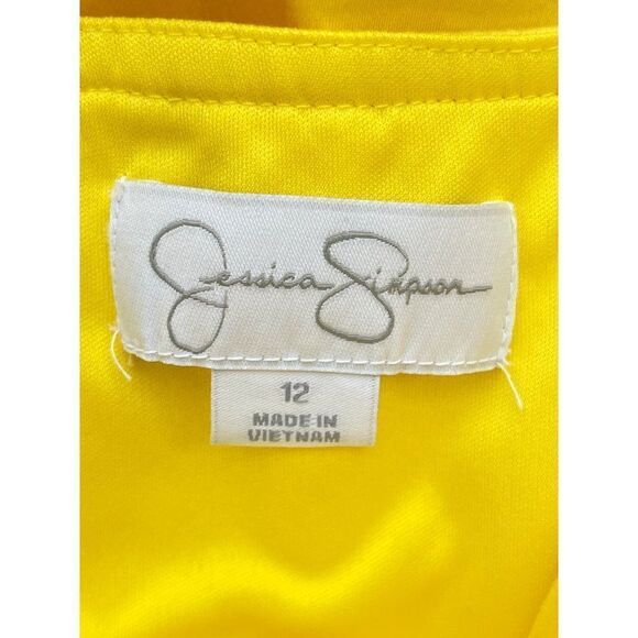 Jessica Simpson Yellow Halter Dress Size 12 NWT - Picture 11 of 12